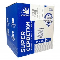Aquasoft Серветки, складені, спанлейс, гладкі 50см х 30см (50шт) Aquasoft Серветки, складені, спанлейс, гладкі 50см х 30см (50шт)