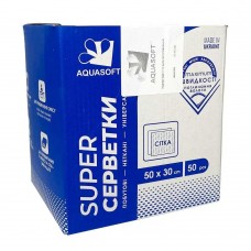 Aquasoft Серветки, складені, спанлейс, сітка 50см х 30см (50шт) Aquasoft Серветки, складені, спанлейс, сітка 50см х 30см (50шт)