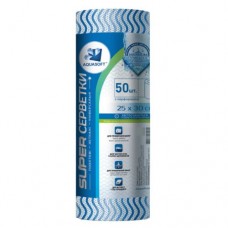 Aquasoft Серветки 25х30 (50 шт.) спанлейс сітка блакитна хвиля рулон